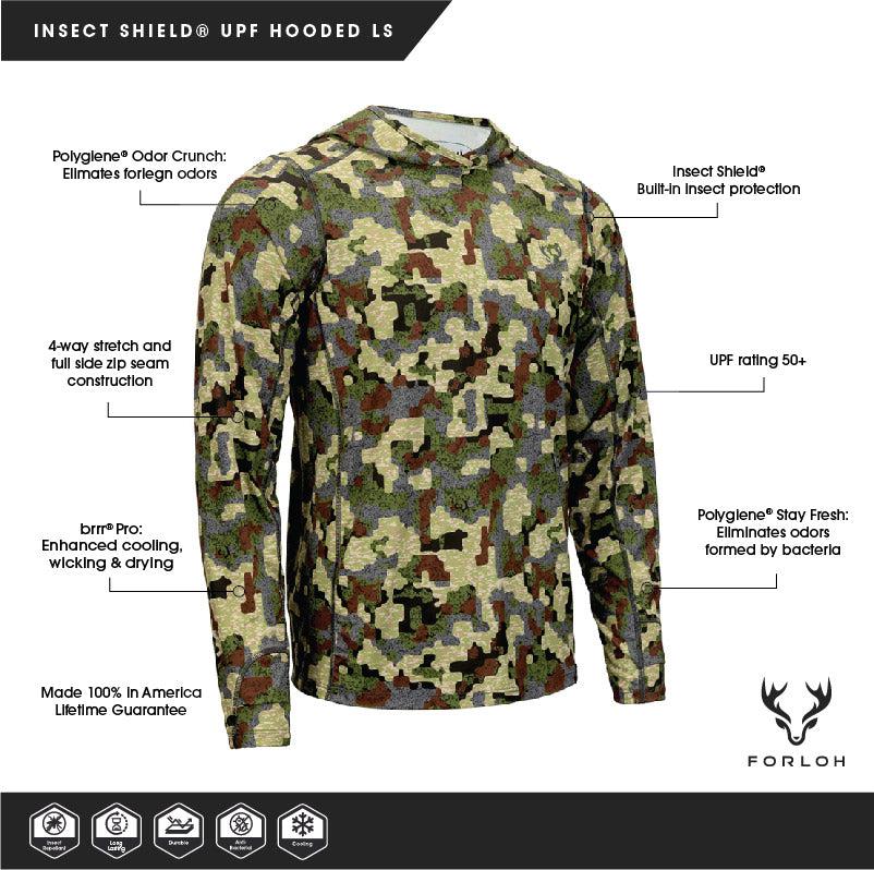 Insect Shield® SolAir Hooded Long Sleeve Shirt - Deep Cover Camo - Features - FORLOH