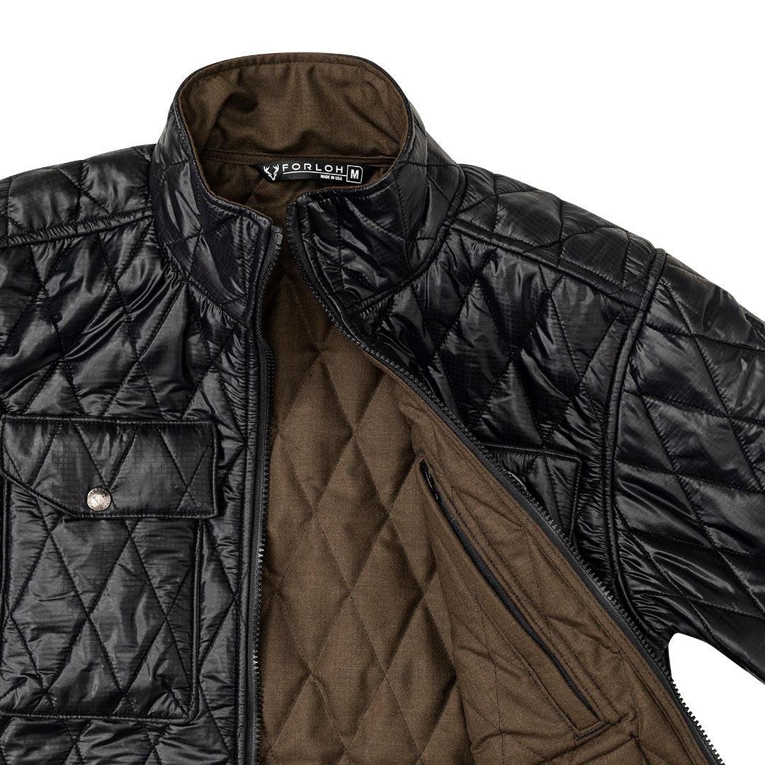 Men's Reversible Hi-Loft Merino Wool Jacket - Black / Brown Wool Jacket - FORLOH
