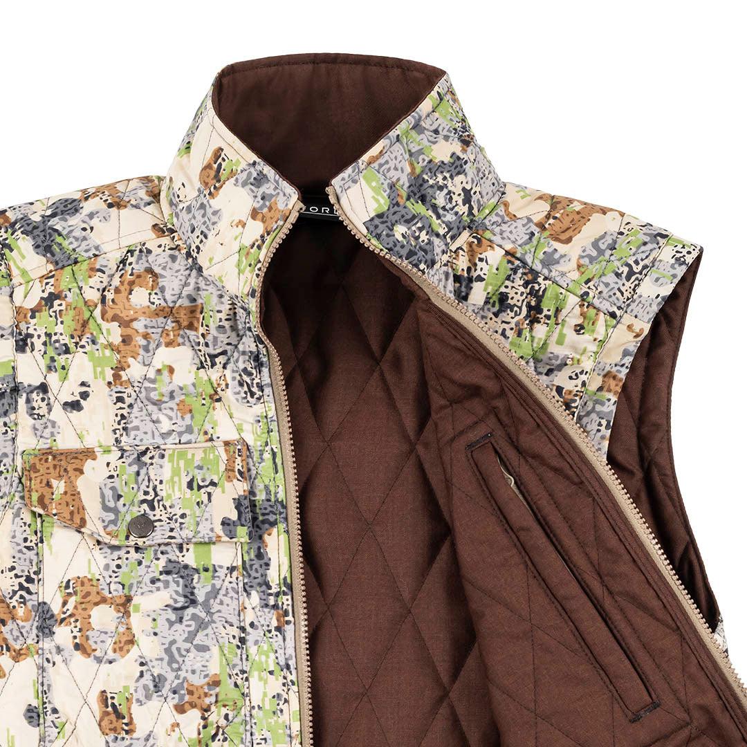 Men's Reversible Hi-Loft Merino Wool Vest - Exposed Camouflage - Wool Hunting Vest - FORLOH