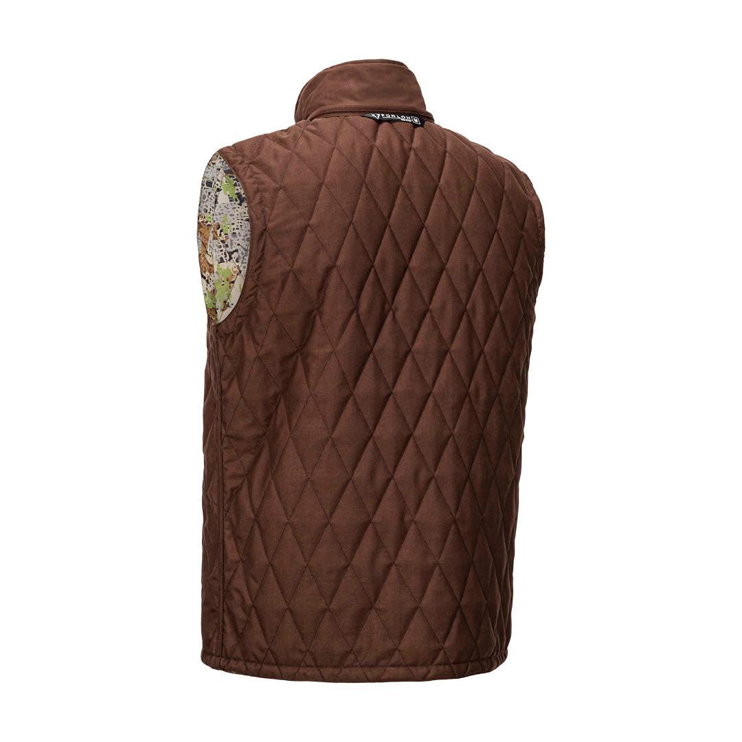 Men's Reversible Hi-Loft Merino Wool Vest - Exposed Camo and Brown Wool Hunting Vest - FORLOH