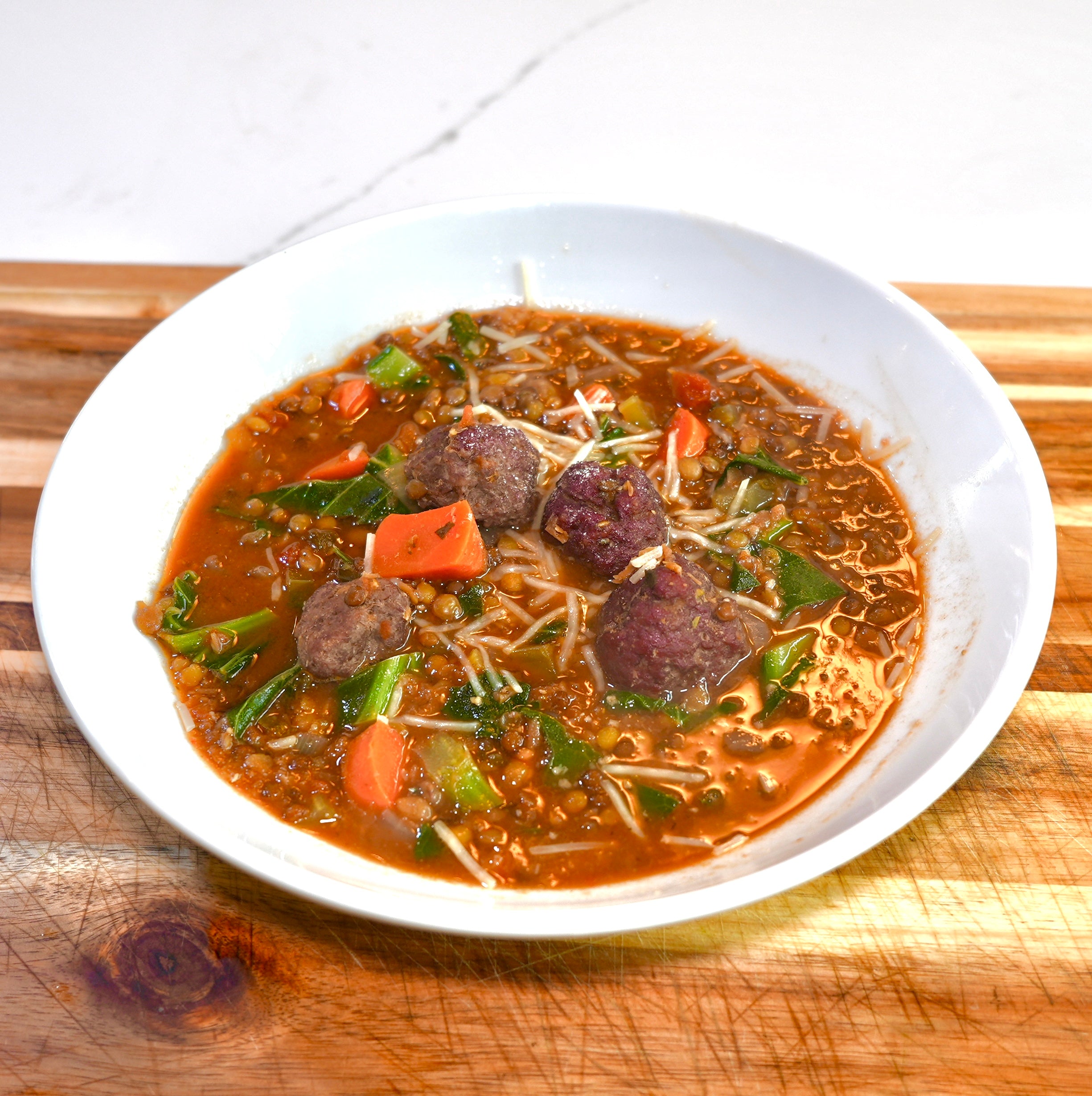 Recipe From The Founder :  Elk Meatball Lentil Soup