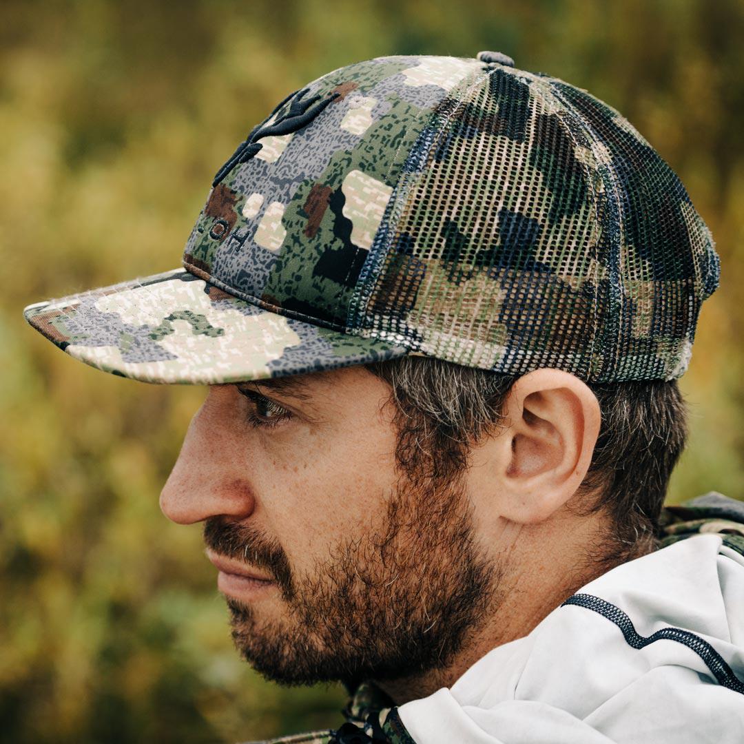 Puff Embroidered Camo Mesh Hat - FORLOH