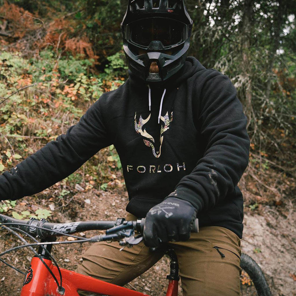 Unisex Hoodie - Black/Deep Cover Camo - FORLOH