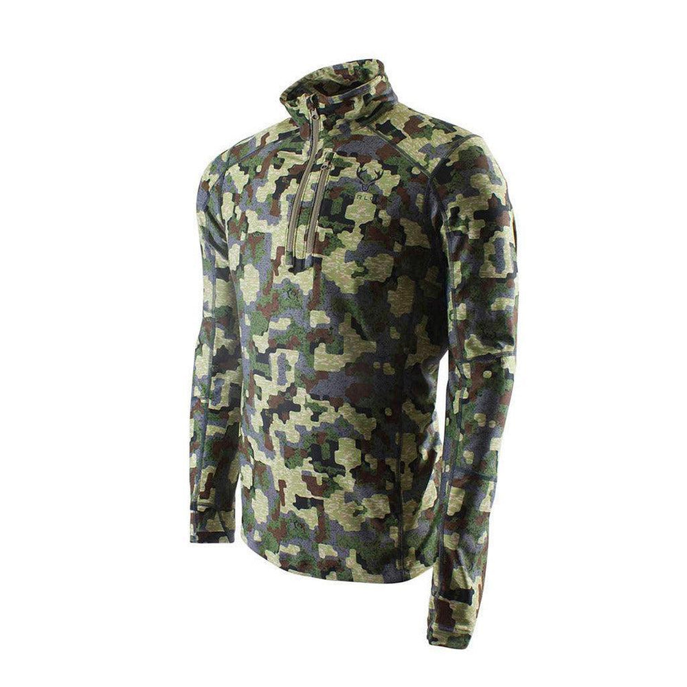Men's Deep Space Half Zip Long Sleeve Top - Deep Cover Camo - FORLOH
