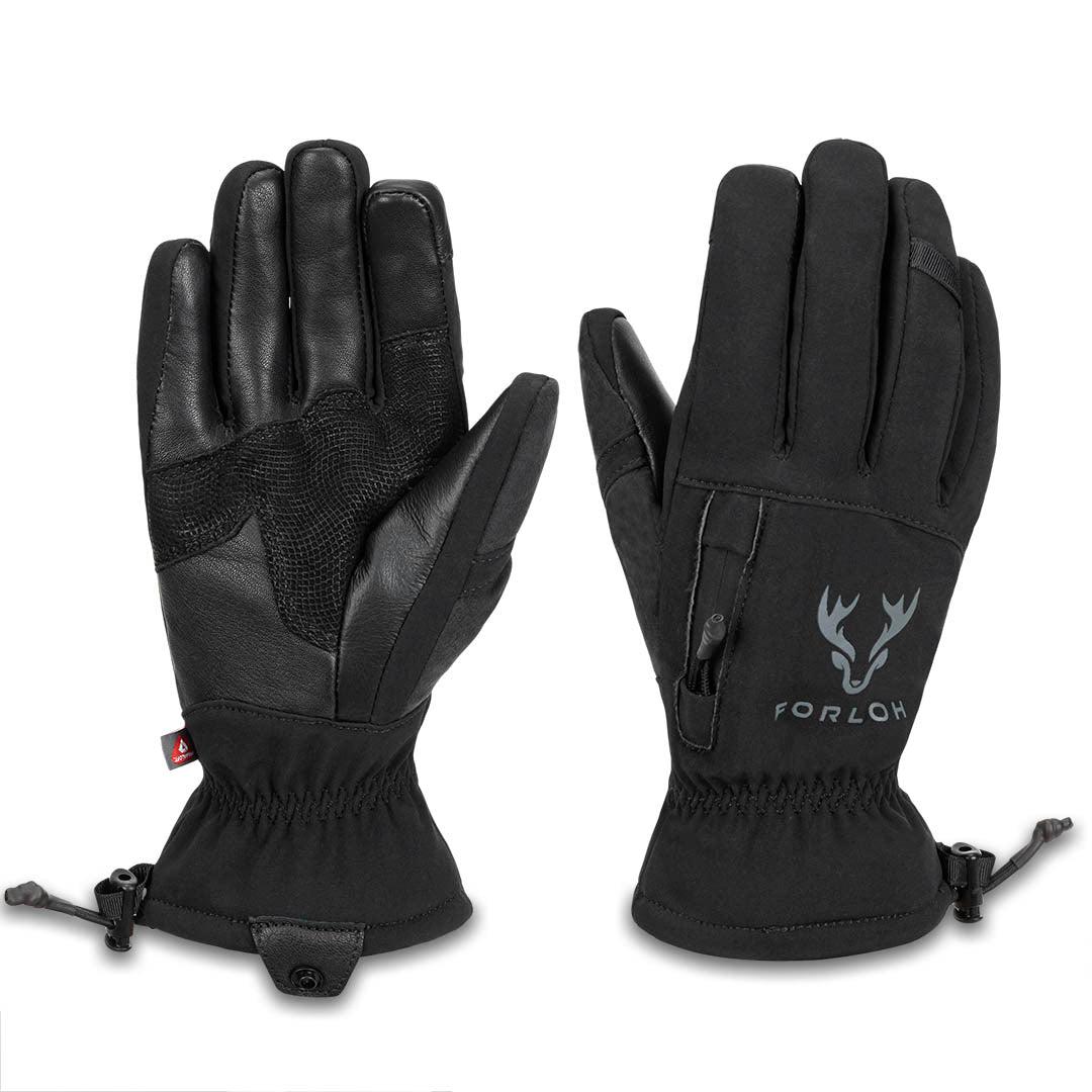 AllClima Softshell Gloves - Black Waterproof Gloves - FORLOH