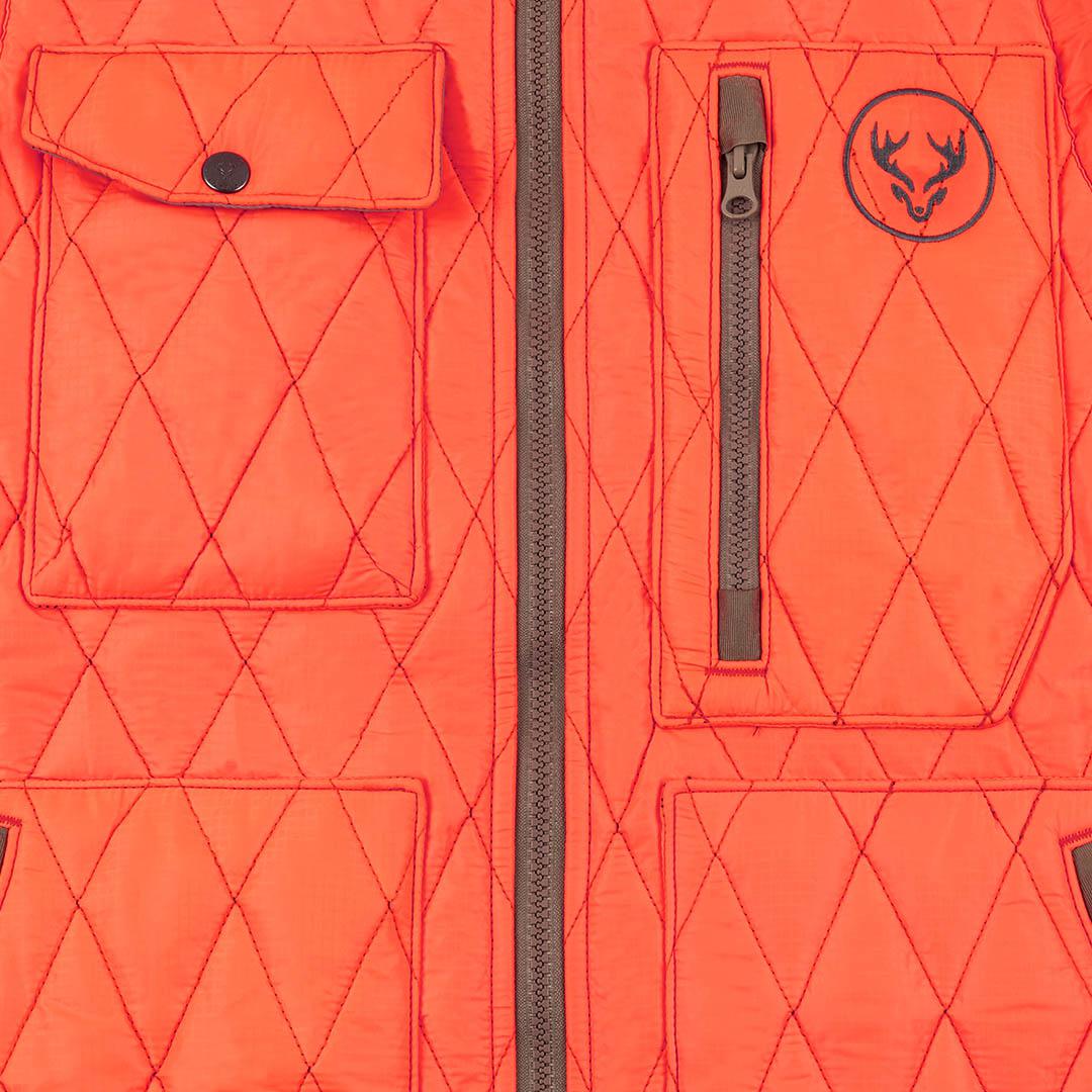 Men's Reversible Hi-Loft Merino Wool Vest - Blaze Orange - Zipper Wool Hunting Vest - FORLOH