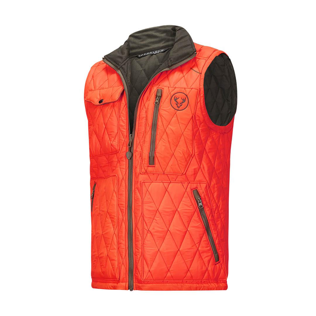 Men's Reversible Hi-Loft Merino Wool Vest - Blaze Orange - FORLOH