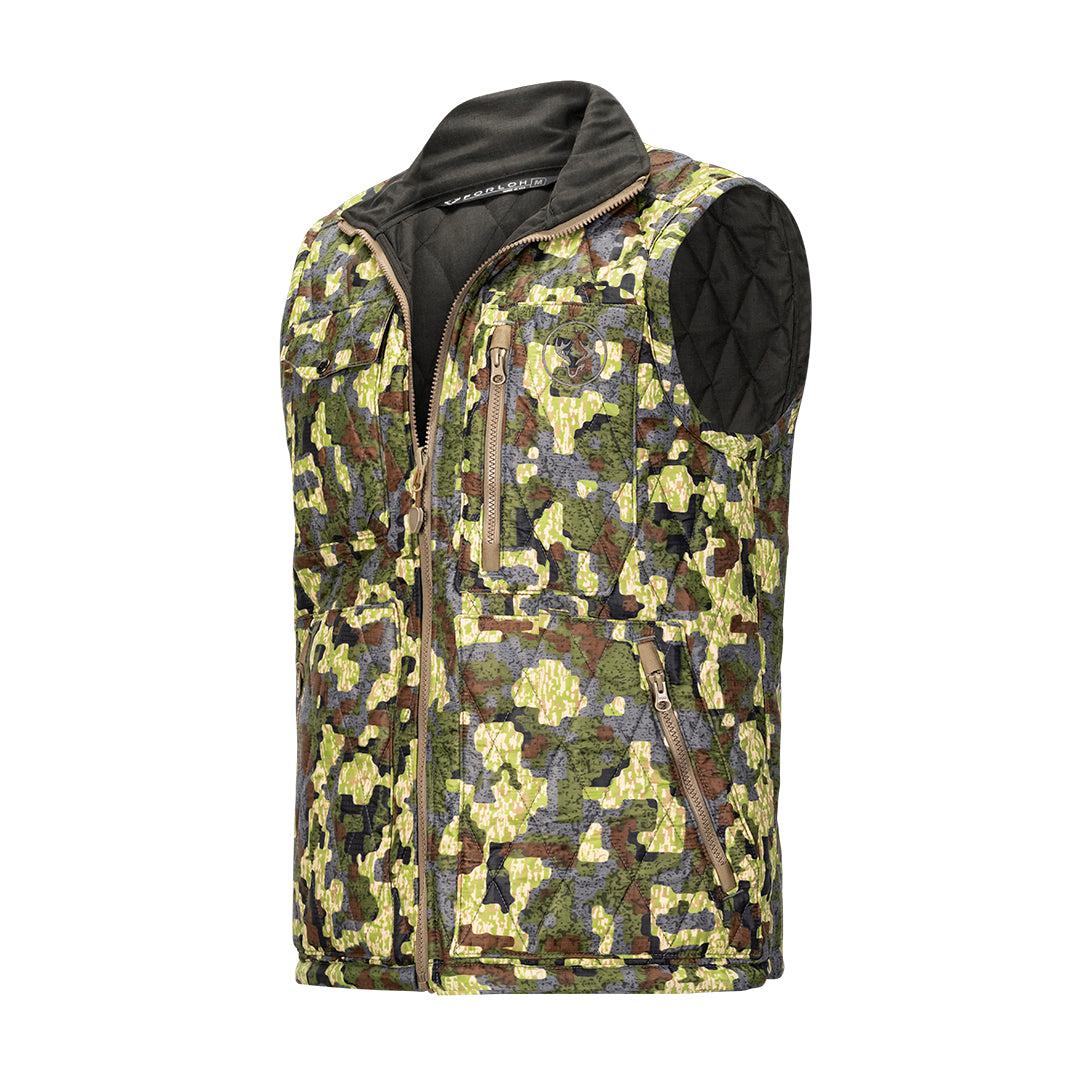 Men's Reversible Hi-Loft Merino Wool Vest - Deep Cover Camouflage - Wool Hunting Vest - FORLOH