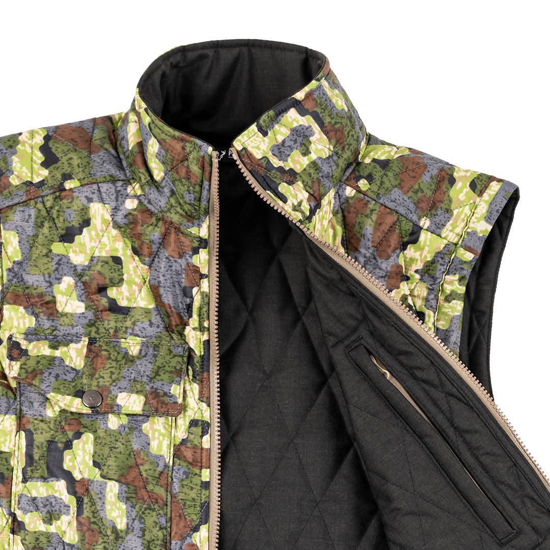 Men's Reversible Hi-Loft Merino Wool Vest - Deep Cover Camo - Wool Hunting Vest - FORLOH