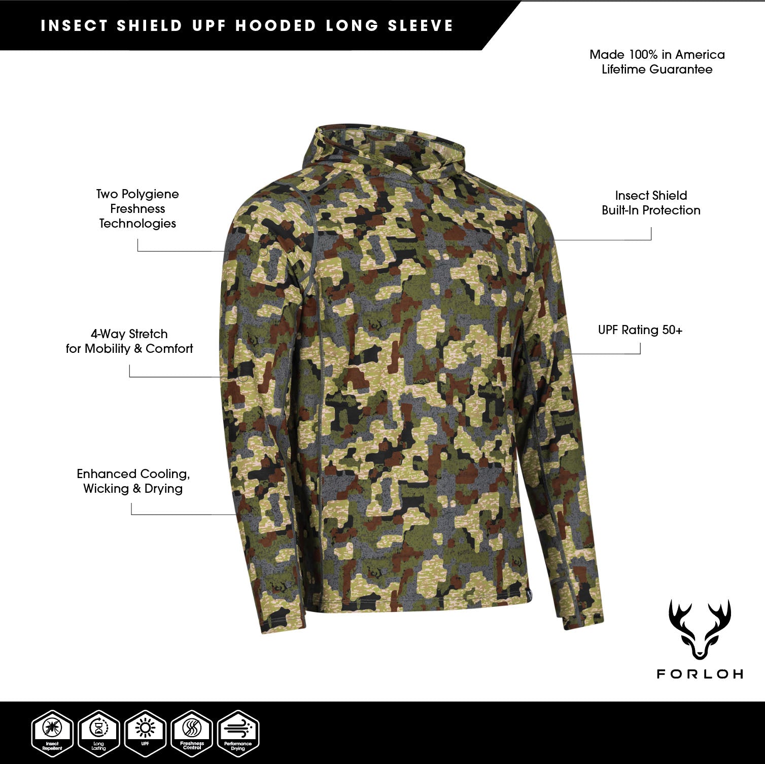 Insect Shield® SolAir Hooded Long Sleeve Shirt