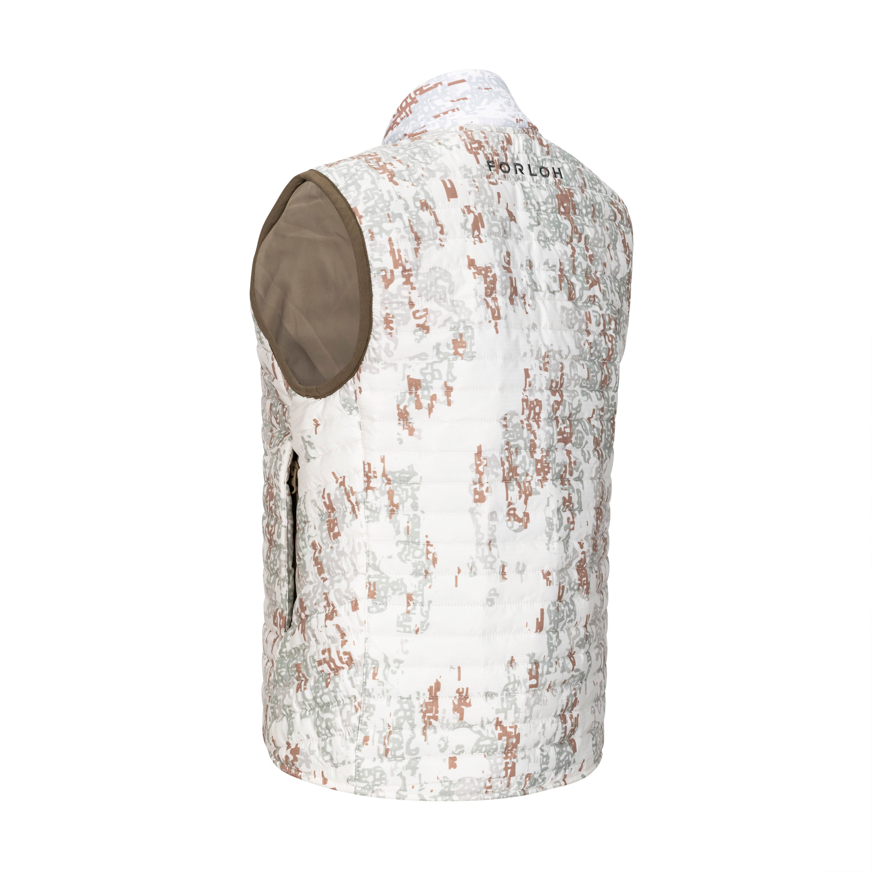 Women's Merino Hi-Loft Insulator Vest - Snowfall Camo - Back - FORLOH