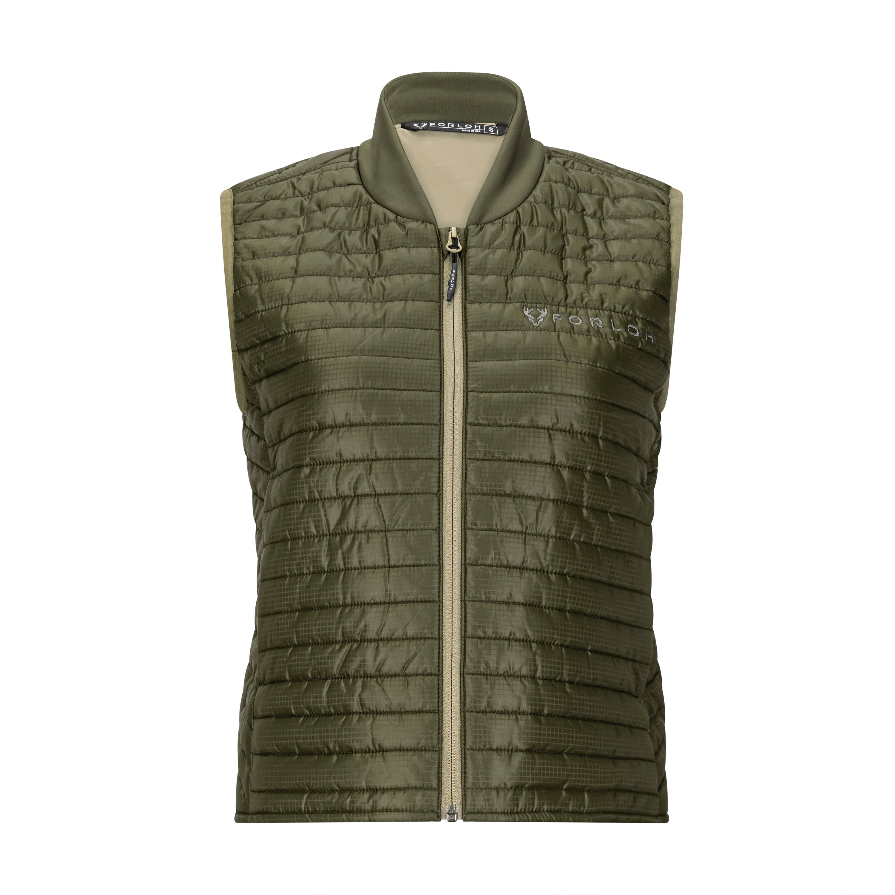 Women's Merino Hi-Loft Insulator Vest - Green - Front - FORLOH