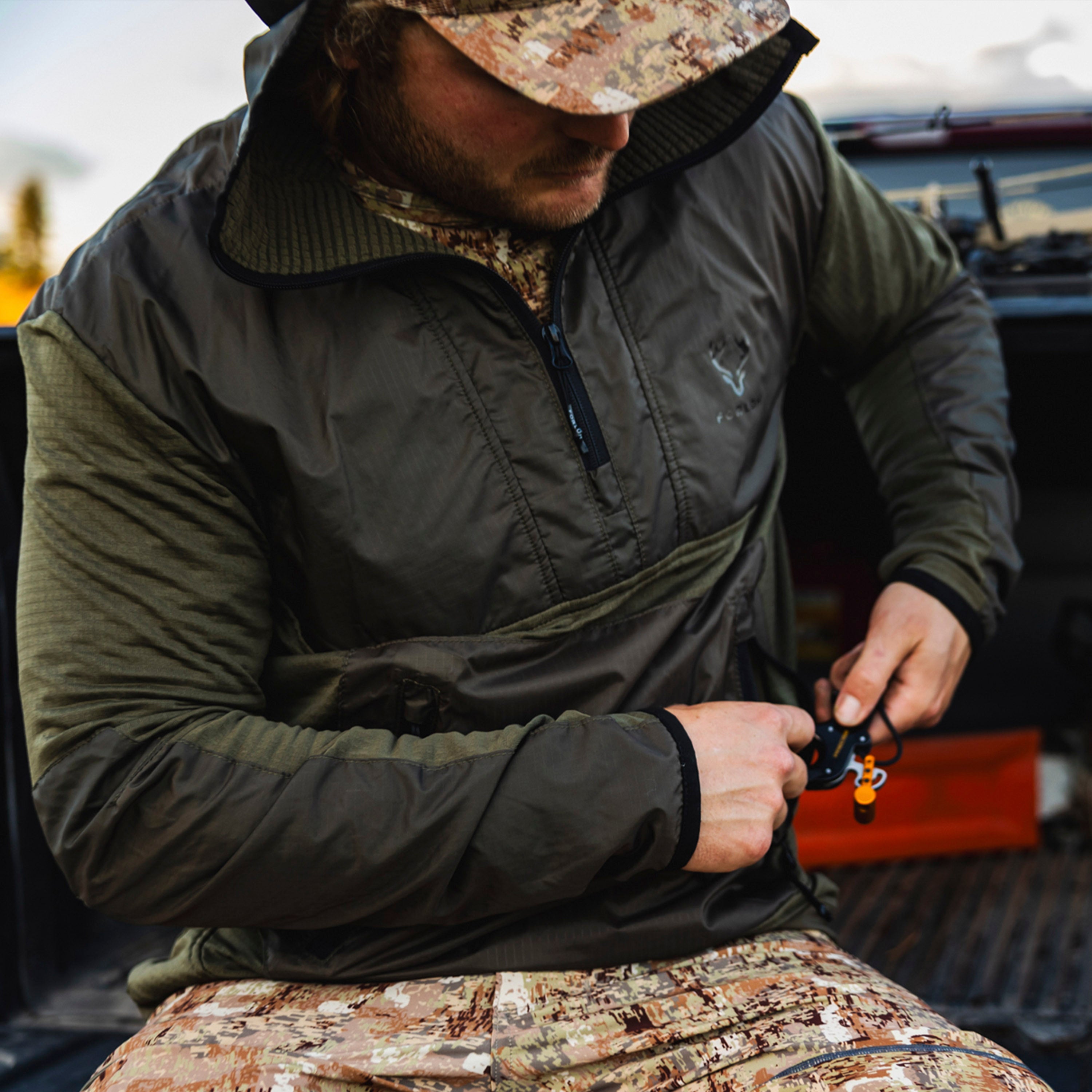 FORLOH | Polartec Power Grid Hybrid Anorak | USA Made
