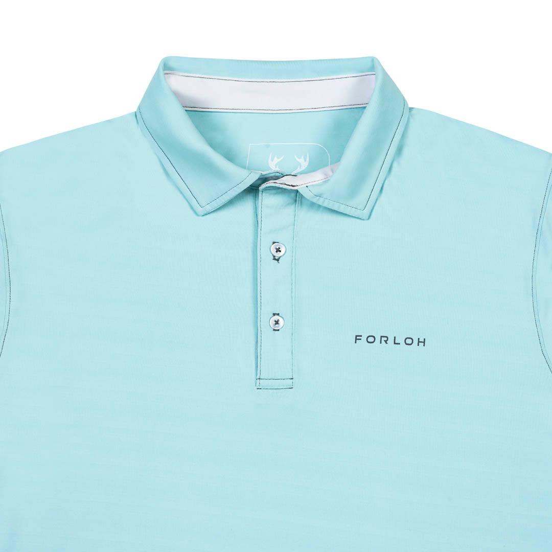 SolAir UPF Polo Shirt - Bahama Green - Collar - FORLOH