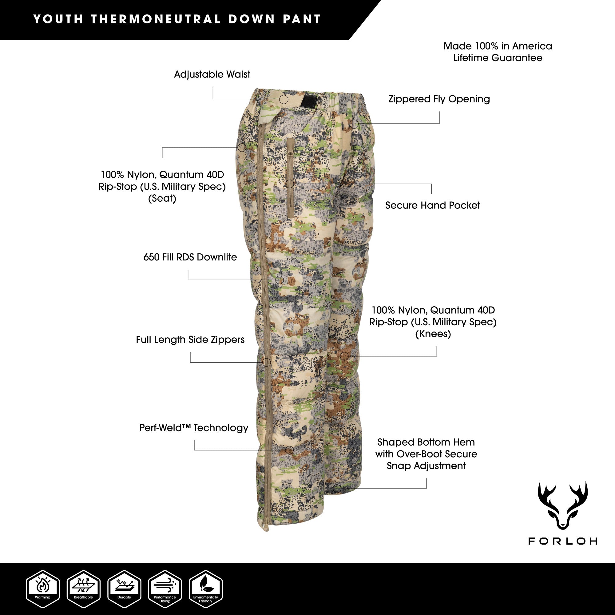 Youth ThermoNeutral Down Pant - FORLOH