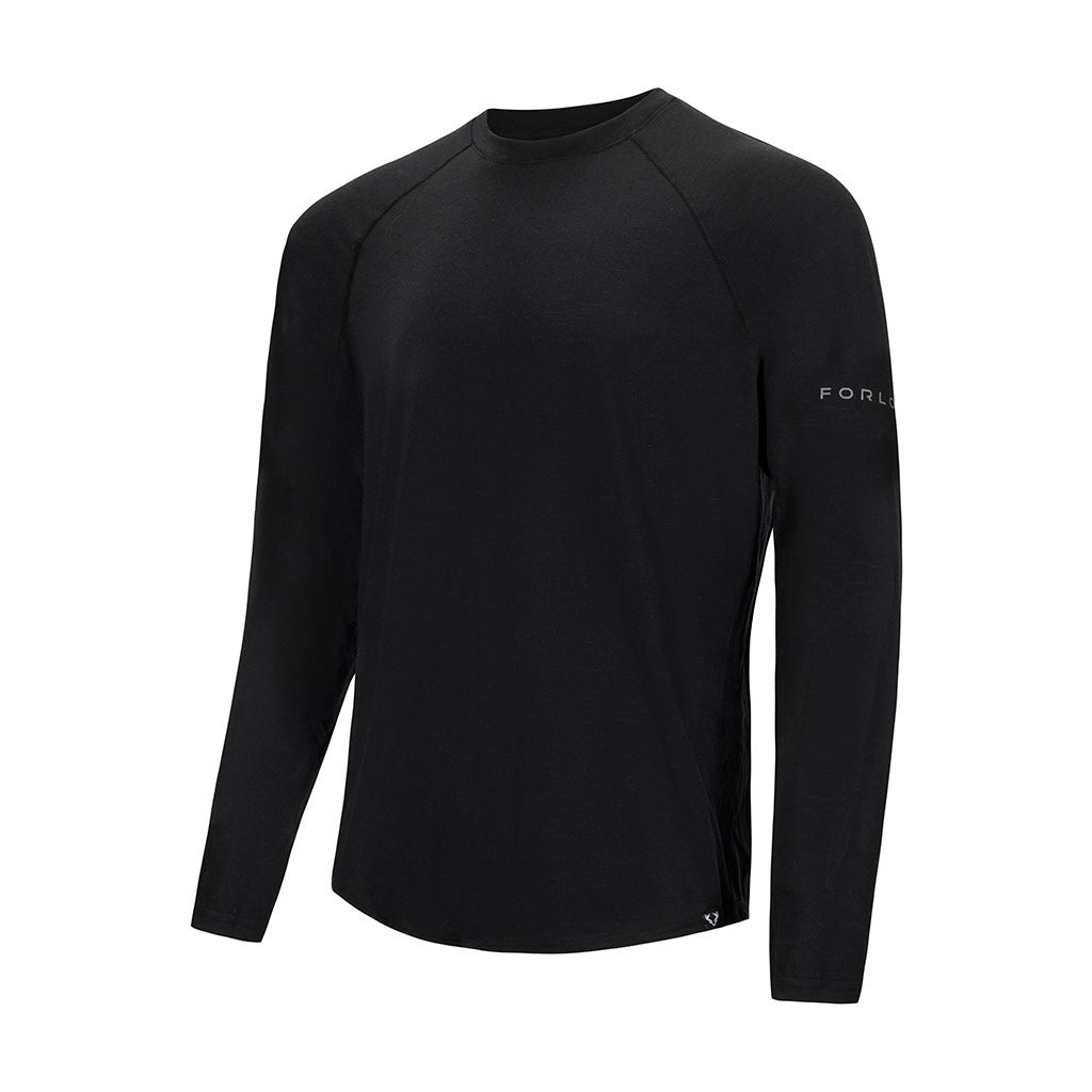 Wool Base Layer Top - Black - FORLOH Merino Wool Shirt