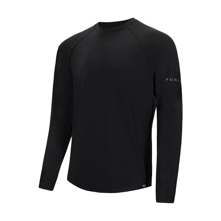 Wool Base Layer Top - Black - FORLOH Merino Wool Shirt