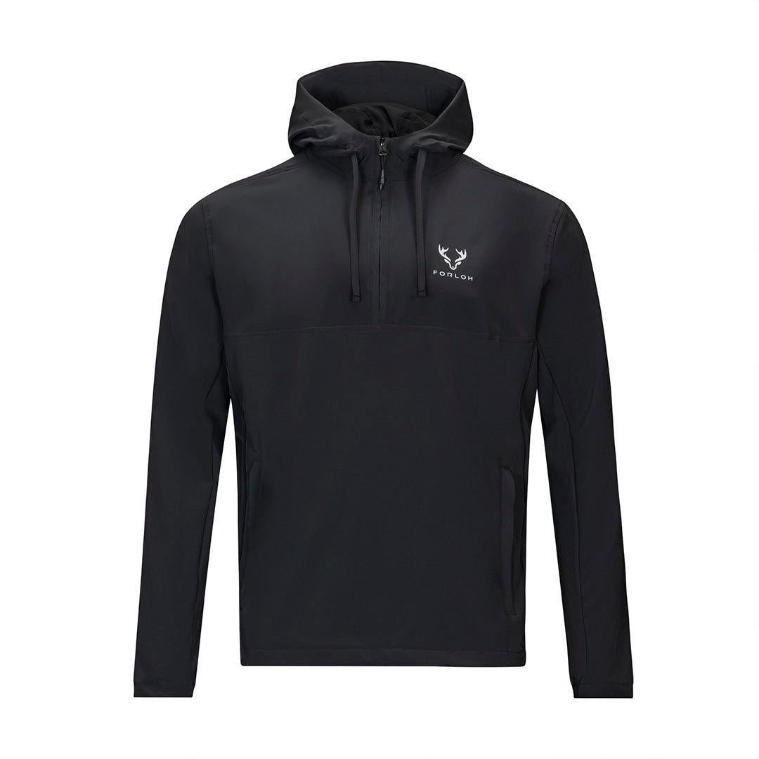 Men's SolAir Defender Half Zip Pullover - Black - Front - FORLOH