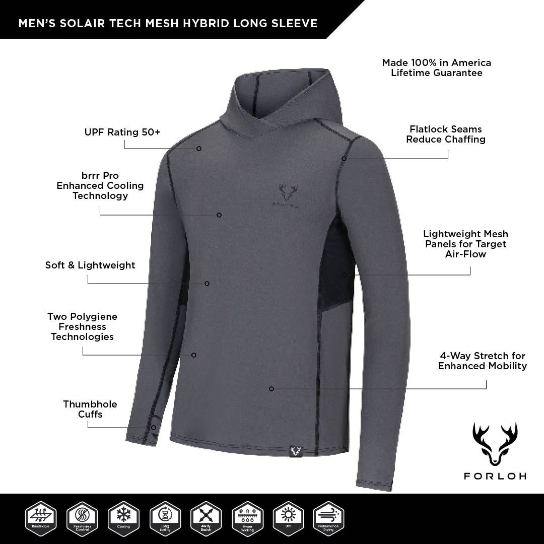 Men's SolAir Tech Mesh Hooded LS Shirt