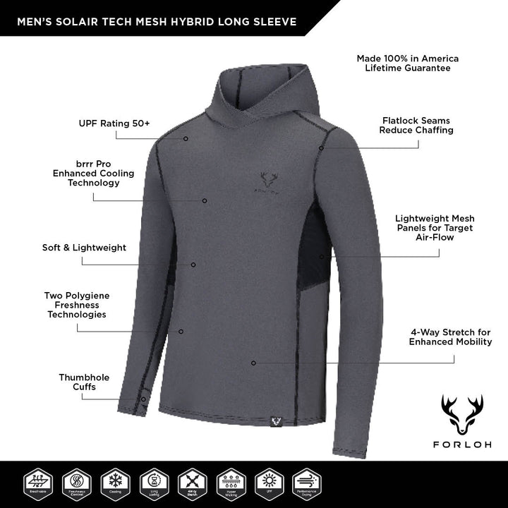 Men's SolAir Tech Mesh Hooded LS Shirt