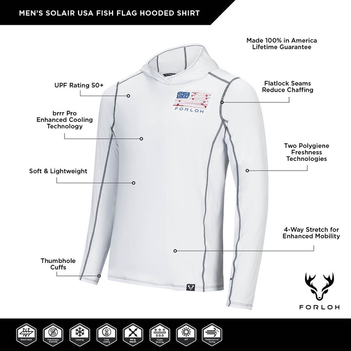 SolAir USA Fish Flag Hooded LS