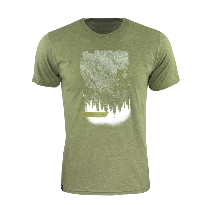 FORLOH Mens Tamarack Olive Green Tee Shirt