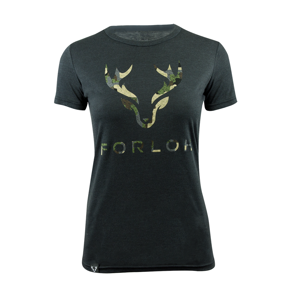 FORLOH Womens Logo Tee Black Camo
