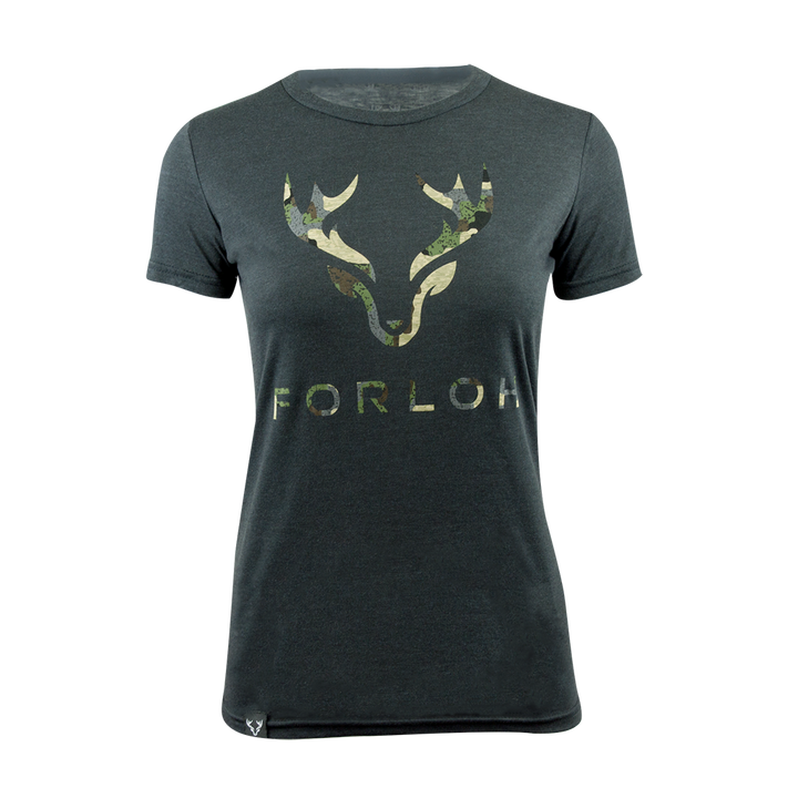 FORLOH Womens Logo Tee Black Camo