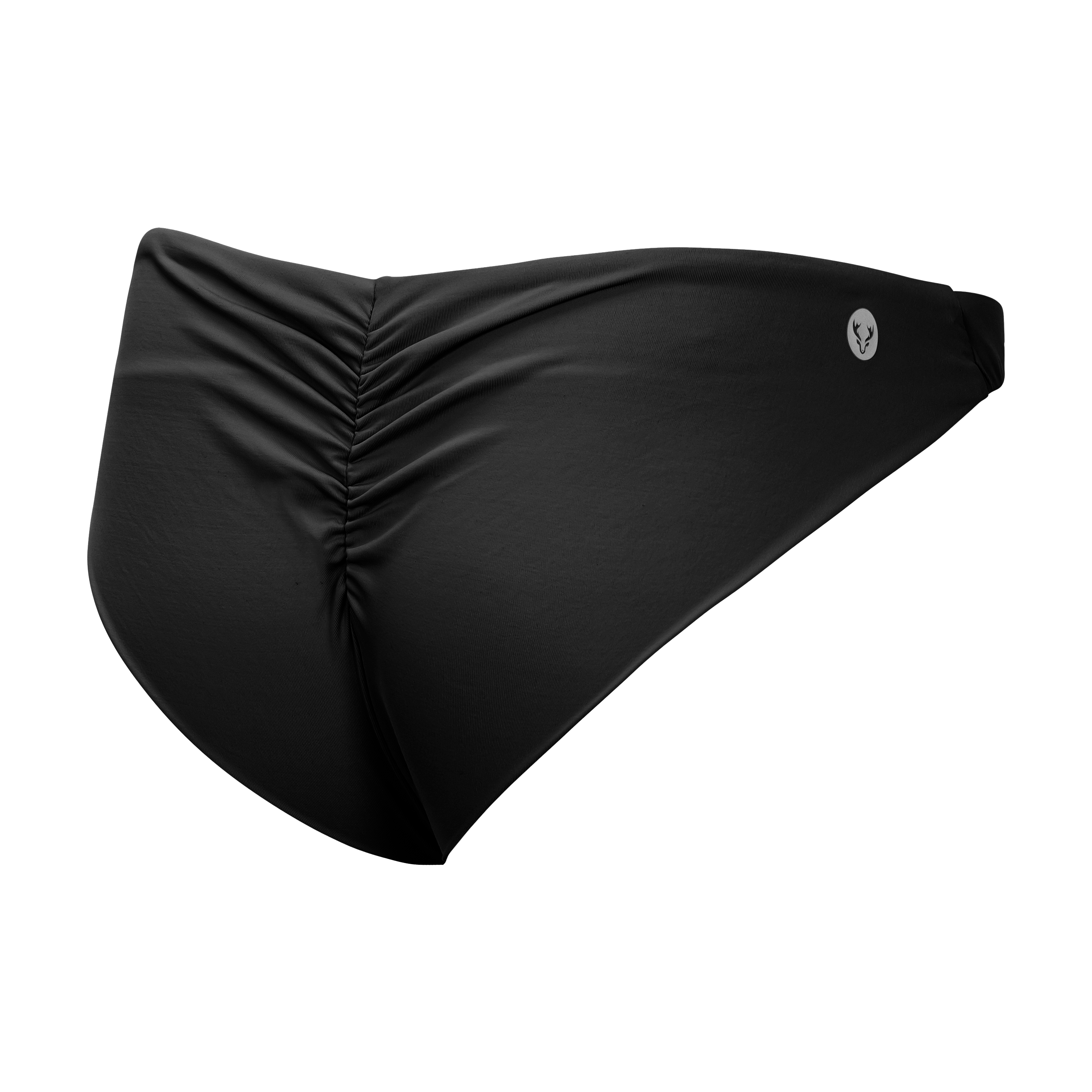 Women's UPF Ruched Bikini Bottom - Black - Scrunch Back Bikini Bottoms - FORLOH