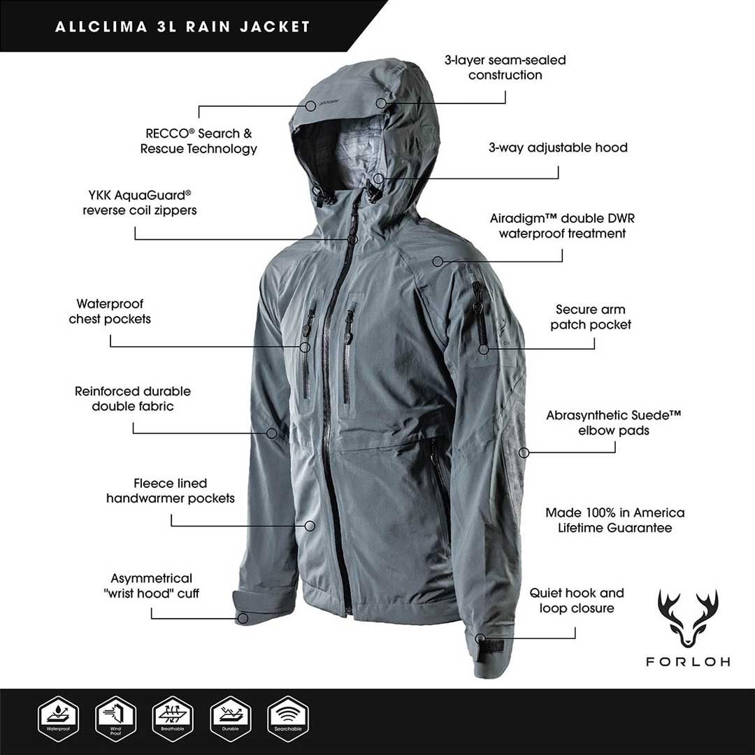 Men's Hunting Rain Jacket | AllClima 3L | FORLOH